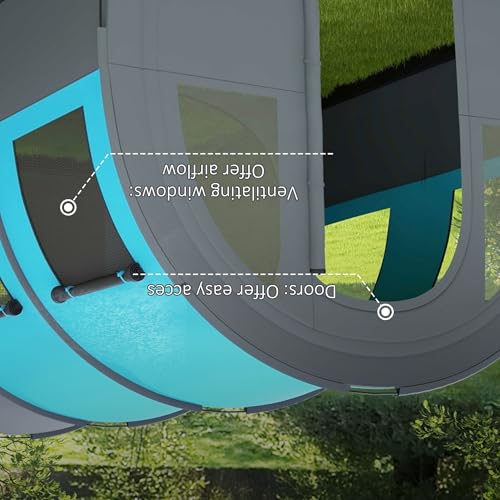Outsunny 5-6 Man Camping Tent, 3000mm Waterproof Tunnel Family Tent Shelter with Bedroom and Adjustable Living Room, Easy Setup with Carry Bag - Image 6
