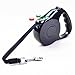 Yueton Retractable Pet Dog Leash with Push Button Lock & Release Knob (Black, S)
