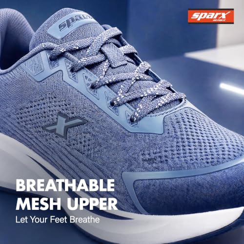 Image of SPARX Sports Running Shoes for Men - Lightweight Breathable Lace-Up Athletic Shoes with Cushioned Comfort, Shock Absorption, Durable Grip, Flexible Sole & Everyday Walking Performance