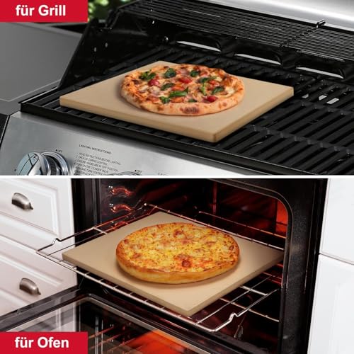 Unicook Pizzastein für Backofen und Grill, Cordierit Backstein, Passend zum Backen von Knuspriger...