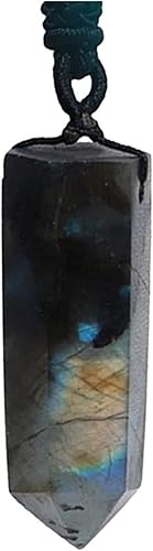 Miniatura 4 de MESKEL Minerals Stones Stone-Energy-Amulet-Trailer-Labradorkrrist-Crystal Columns of Individual spitzer Rauer Stone Trailers for The Healing