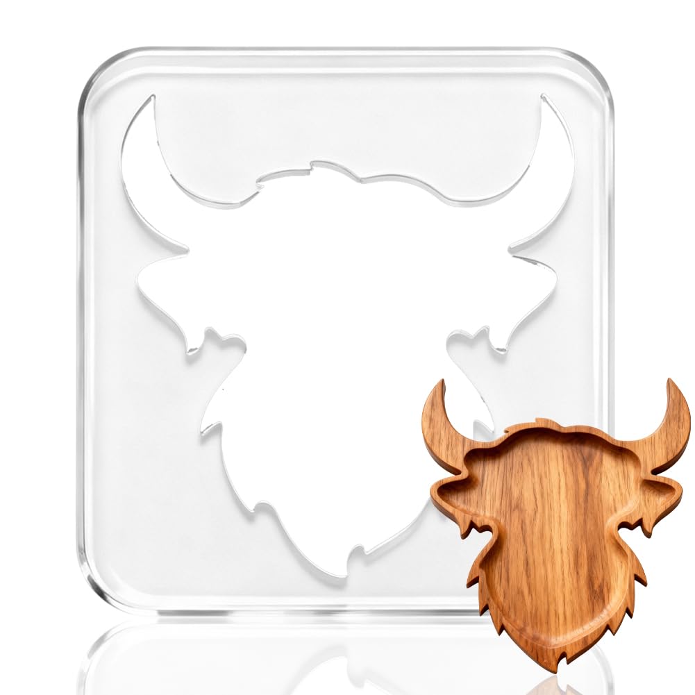 beinkmake Cow Router Template Western Acrylic Router Template for Woodworking Drawing Inlay Templates for Wood Clear Decorative Clear 6.69 x 5.9 inch