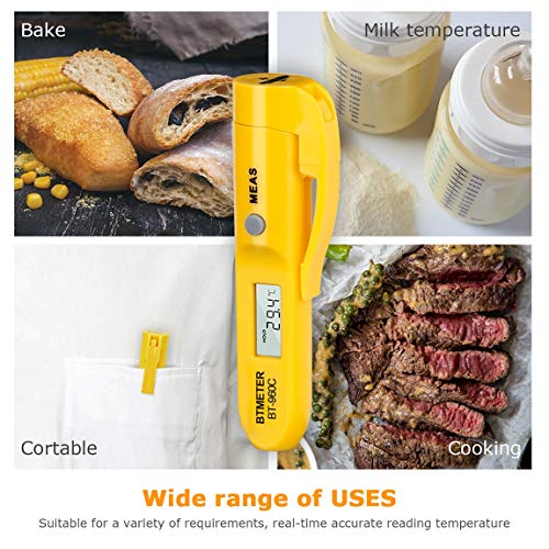 Mini Digital Infrared Thermometer - Btmeter Bt-960C Temperature Pen With Pocket Clip Instant Read To 527℉ Auto Off For Meat Candy Cooking Food Grill Kitchen Bbq Candy Wine(Not For Human Temp) #TOP5