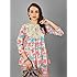Women's Print Co Ord Set Two Piece Suit Peplum Top & Plazzo Casual Wear Fashionable for Party