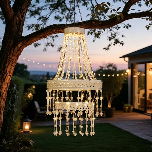 Hanging Solar Chandelier Outdoor Lantern...