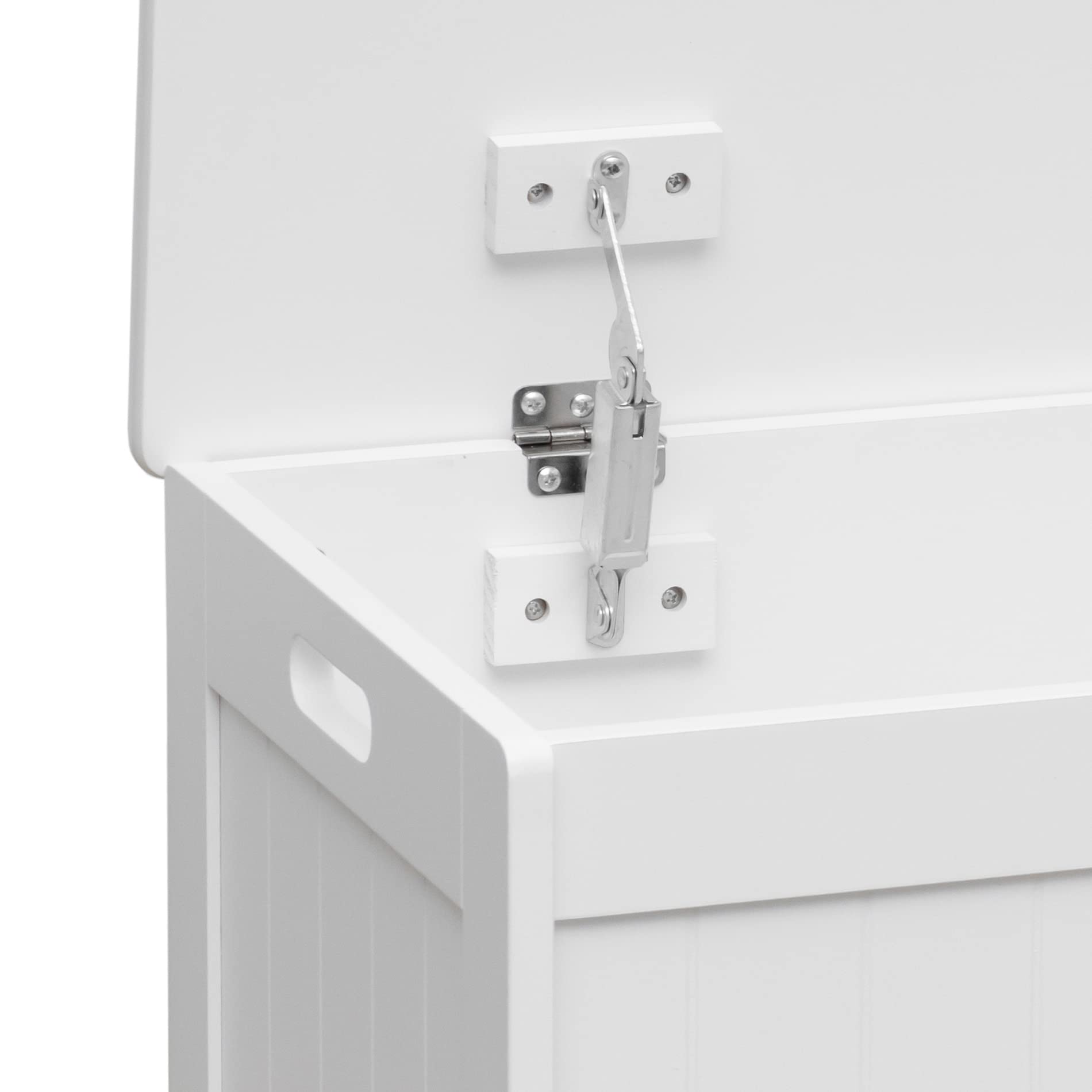 Baule Portagiochi In Legno Bianco - Cassapanca Con Coperchio Per Cameretta Bambini - Foto 2