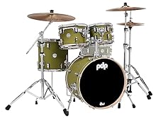 4-piece Maple Shell Pack with 10" 12" Toms 20" Bass Drum - Satin Olive 14" Flo Tom