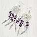 Handmade Dreamcatcher earrings Purple amethyst earrings Silver dangle earring Amethyst jewelry Feather earrings Boho tribal Mandala earrings