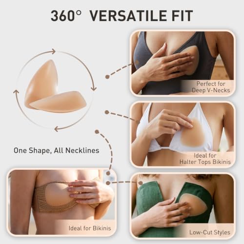 Image of Nipple Covers for Women 4 Pairs Sticky Silicone Reusable Pasties No Show