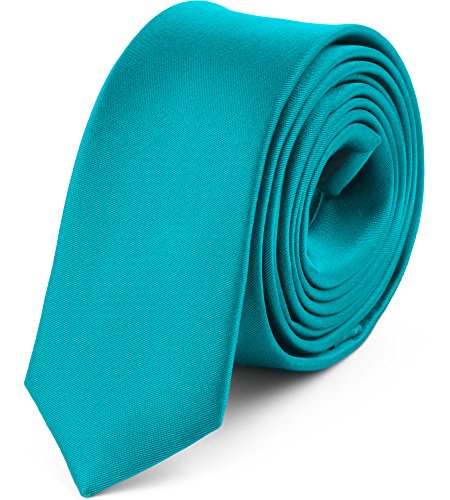 Ladeheid Cravate Étroite Varieté de Couleurs Accessoire Vêtement Homme - SP-5 (150cm x 5cm, Turquoise)
