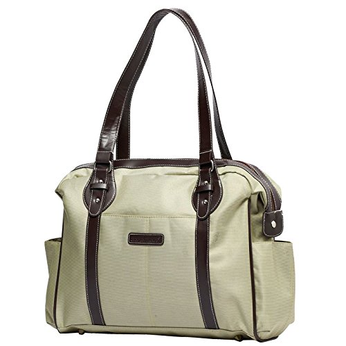 Babyhugs  3 pcs  3pcs Chic para cambio de pañales bolsa de pañales con correas de cuero  material de alta calidad  verde