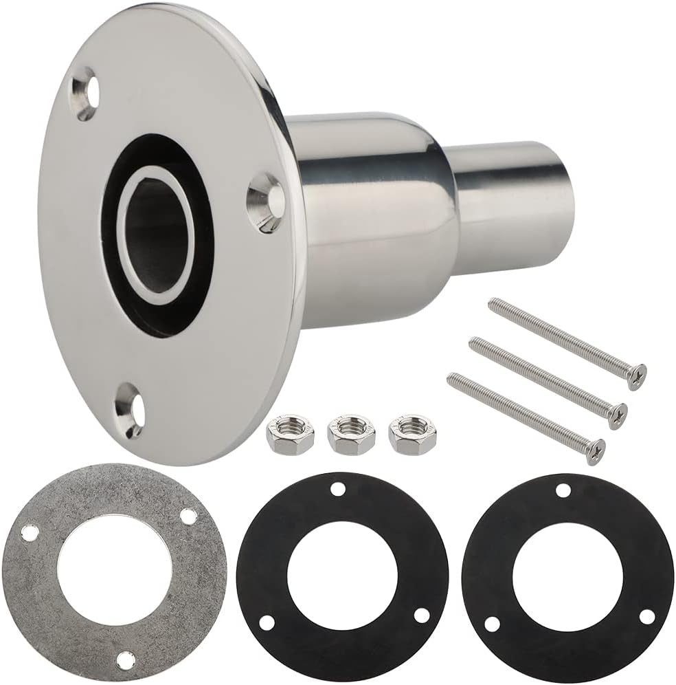 Stainless Steel 316 Straight Thru Hull Exhaust Skin, Fitting 24mm Tube Pipe Socket Hardware, for Diesel Parking heaters