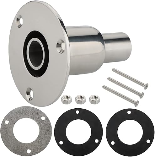 Acero inoxidable 316 recto a través de la piel del escape del casco, montaje de tubo de tubo de 0.945 in Hardware del zócalo del tubo, para los