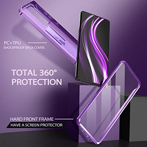 Image of Dexnor for Samsung Galaxy S21 Ultra Case, [Built in Screen Protector and Kickstand] Heavy Duty Military Grade Protection Shockproof Protective Cover for Samsung Galaxy S21 Ultra 5G, 6.8 inch Purple