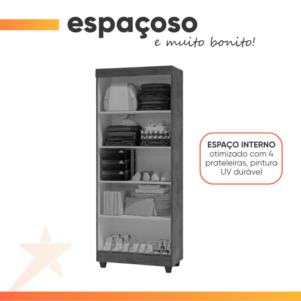 80,90サイズセット⑥ Guarda Roupa Casal 6 Portas 5 Gavetas 275cm Ariel Yescasa - Guarda