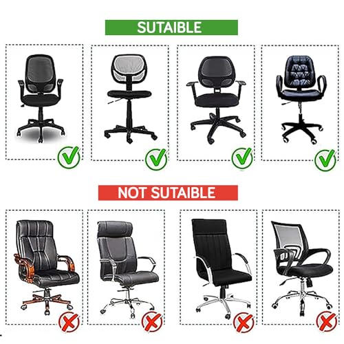 Image of HOKIPO Office Chair Cover for Task Chair - 140 GSM Stretchable Fabric - Anti-Slip & Washable - Fits Small Office Chairs Without Headrest, Maroon (AR-6203-MRN)