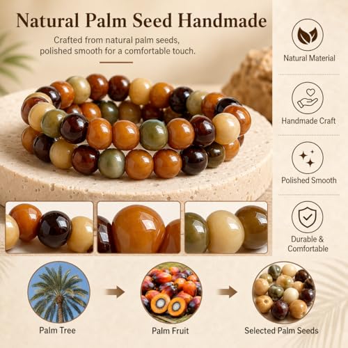 Image of Fidget Bracelet for Women Natural Bodhi Seeds Beaded Anxiety Stress Bracelets Zen Fidget Stretch Bracelets Alleviate Protection Healing Bodhi Jewelry Gifts for Women Men