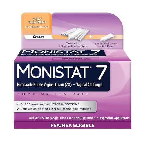 Monistat 7 Day Yeast Infection Treatment for Women, 7 Miconazole Cream Applications with Disposable...