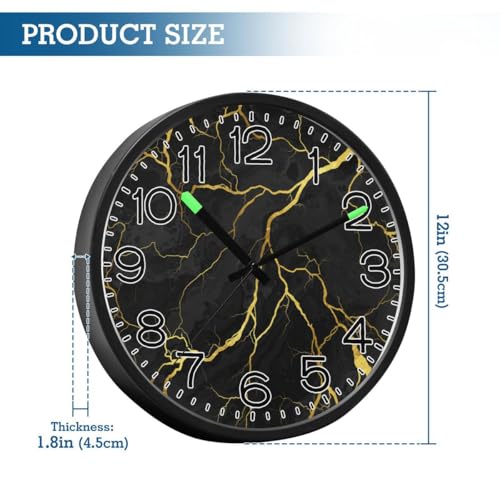 Reloj de pared digital iluminado negro 12 pulgadas miniatura 3
