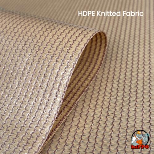 Image of HIPPO HDPE Coated Waterproof Outdoor Balcony Curtain 260 GSM - Rain, Sun & Dust Protection Light Filtering Curtains for Home, Garden, Veranda & Hotel (4 Feet X 7.5 Feet, 2IN1 Bamboo-Mocha, 1 PC)