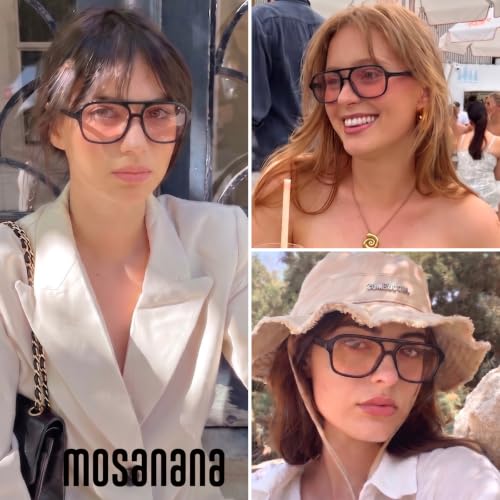 Image of mosanana Small Square Aviator Sunglasses for Women MS52362 | Retro Narrow Frame, UV400 Protection, Designed for Daily Outfits, Travel and Fashion Looks