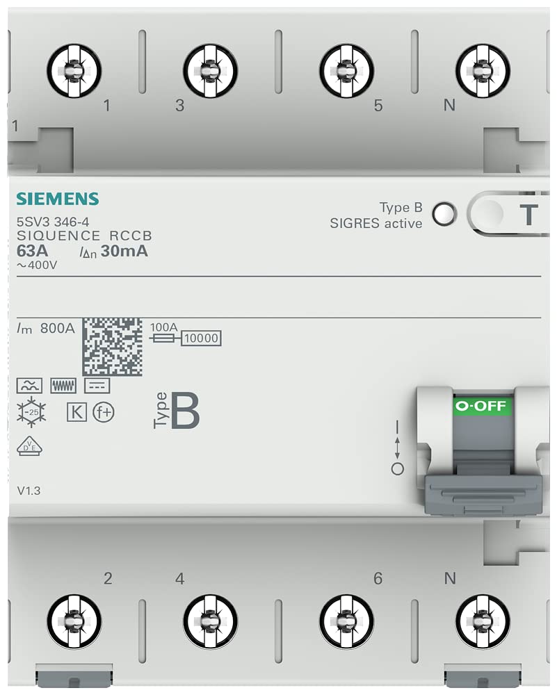 Siemens FI Schutzschalter 5SM1 346-OLB 63A 30 MA RCCB - Michl's