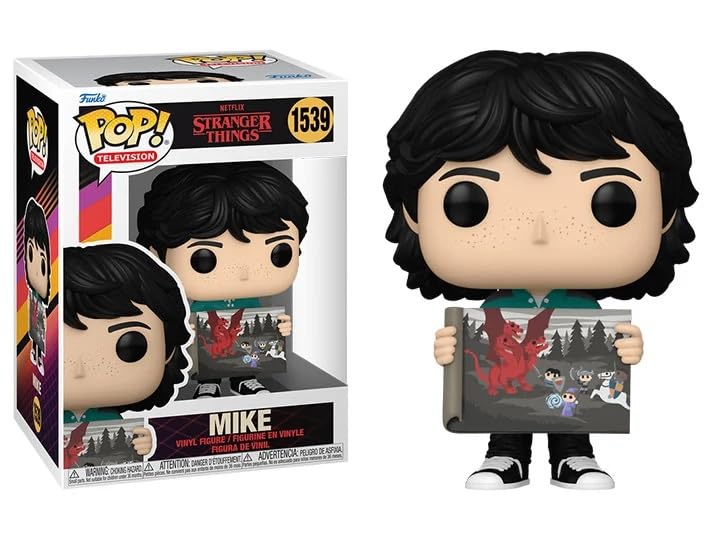 Funko Stranger Things Mike with Wills Dragon Painting + ToyBop Protector: Season 4 Pop! TV Vinyl Figure (Bundled with Pro-Deluxe Pop Protector Collector Case Box Gift Set)