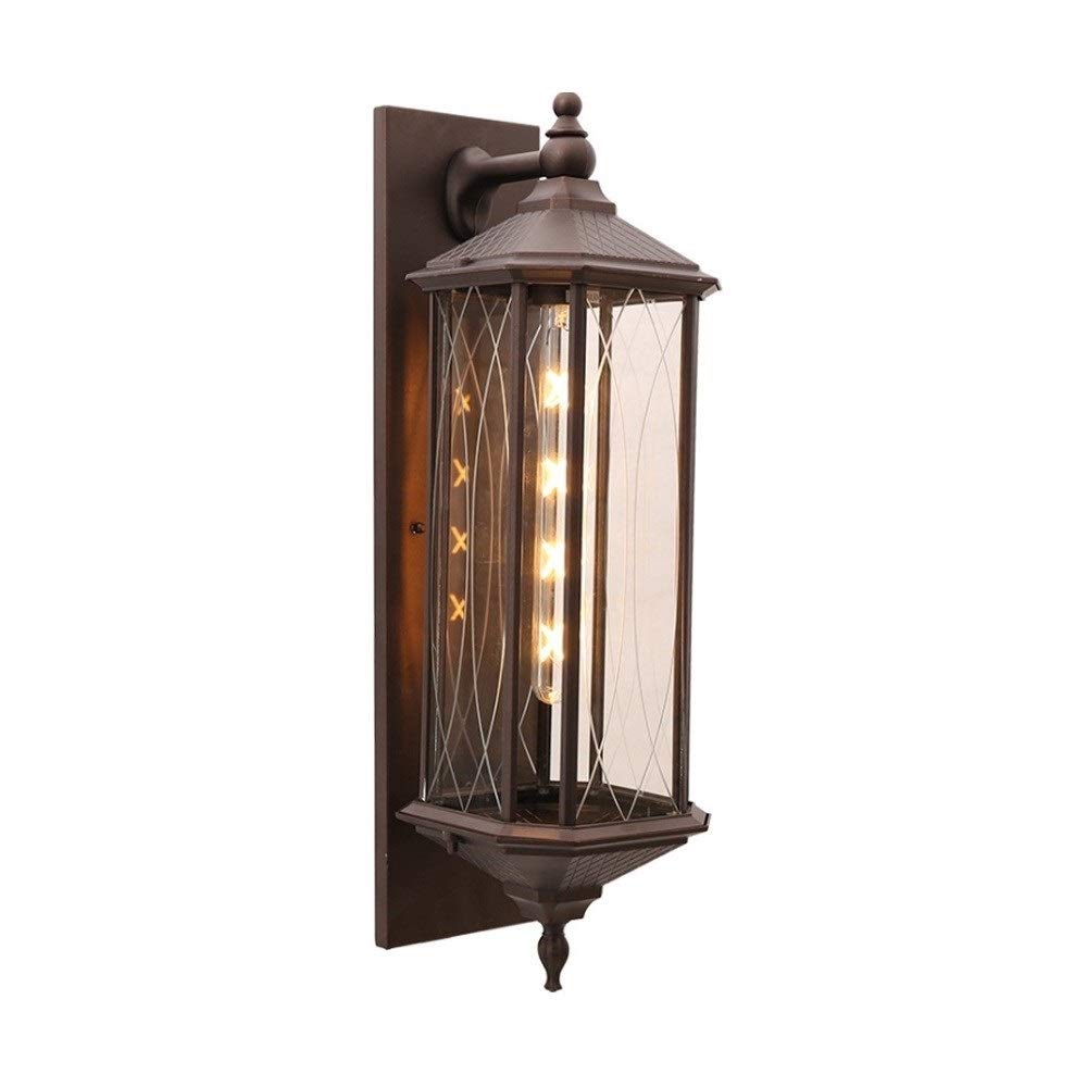 VDOQTLJT Creative Retro Country Waterproof Rustproof Outdoor Aluminum Wall Lamp Light Garden Villa Sconce Balcony Terrace Corridor Doorway Lantern External Fixtures Illumination E27 Needed
