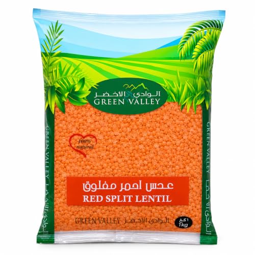 Green Valley Red Split Lentil (Masoor Dal) 1kg | Premium Quality Split Red Lentils | High Protein & Fiber | Easy to Cook | Ideal for Soups Curries & Healthy Meals