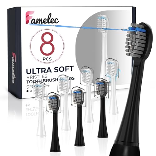 FAMELEC 8Pcs Electric Toothbrush Heads for Sonic Fusion 2.0 Waterpik Toothbrush, for Waterpik Sonic Fusion 2.0 Replacement Heads, Compatible with Waterpik Sonic Fusion Replacement Heads SF-03 SF-04