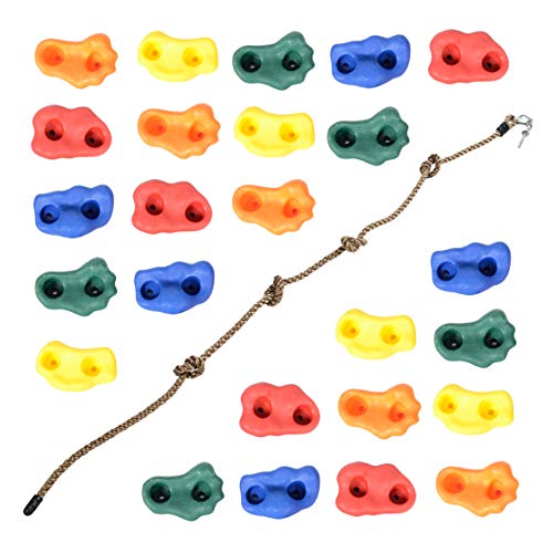 Milliard DIY Rock Climbing Holds Set with 8 Foot Knotted Rope