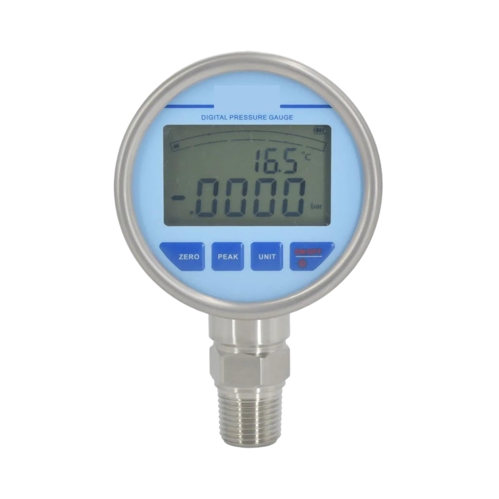 Präzisions-Digital-Manometer, Luft-Öl-Wasser-Manometer 1/4 NPT Manometer mit LCD-Hintergrundbeleuchtung(0-2.5Mpa)