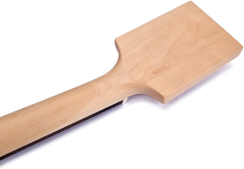Unfinished Cigar Box Guitar Neck for for Ib Style, Cigar Box Guitar 3 or 4 String 21 Fret 25.5 inch Maple Rosewood Fretboard Half Paddle Headstock Electric Guitar Parts Replacement