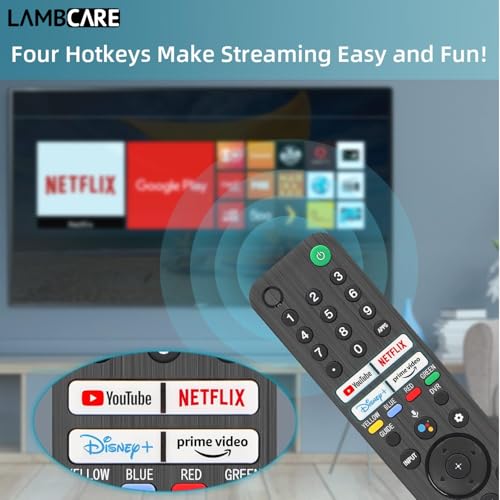 Image of Lambcare Compatible for Soni TV Remote Replacement for Bravia & All 2019-2023 Soni XR /XBR /KD Series 4K LED OLED Google /Android Smart TVs with Voice Command - 1-Year Full Warranty