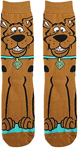 Grand Clothing Outlet Scooby Doo Dog Animal Character Crew Socks Brown