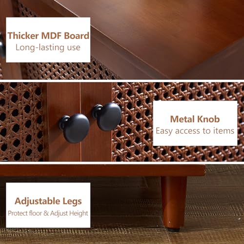 Sideboardbuffetcabinetrattanstoragecabinetaccentcabinetbohocredenzasbuffettableconsolecoffeebarcabinetwith2doorforhallwayentrywaydiningroomlivingroomwalnut Urban Country Home Decor Sideboard buffet cabinet rattan storage cabinet accent cabinet boho credenzas buffet table console coffee bar cabinet with 2 door for hallway entryway dining room living room walnut urban country home decor