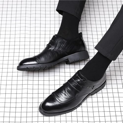 Men's Dress Shoes Stylish Pointed Toe Black Lace up Soft Sole Comfortable Formal Casual Oxfords for Spring Summer Work Party2