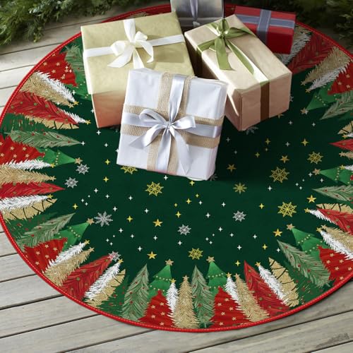 Jupe de sapin de Noël motif étoile vert grand format 122cm - 5