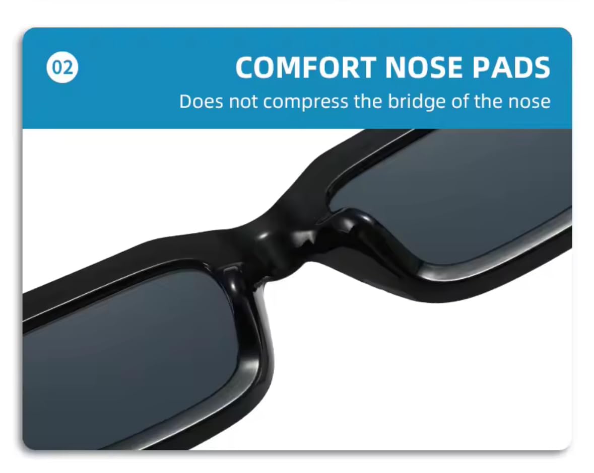 Poshh Eyewear Black UV Protection Sunglasses for Men & Women | Stylish Unisex Eyewear for Outdoor, Driving & Travel | Driving & Daily Use 2