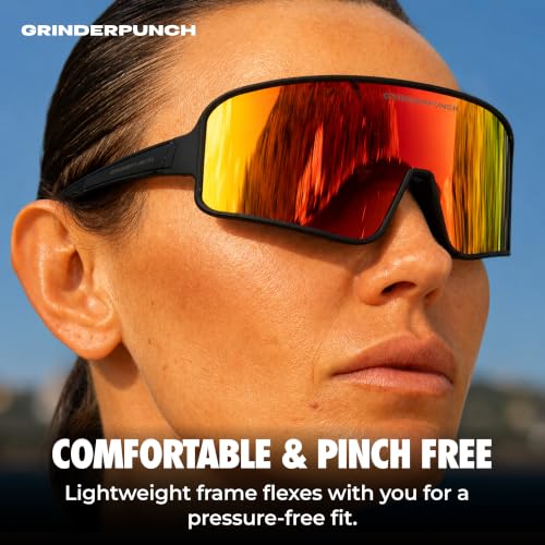 Image of grinderPUNCH Running Baseball Sunglasses for Men Women Sports Cycling Glasses Softball Sunglasses UV400 Protection