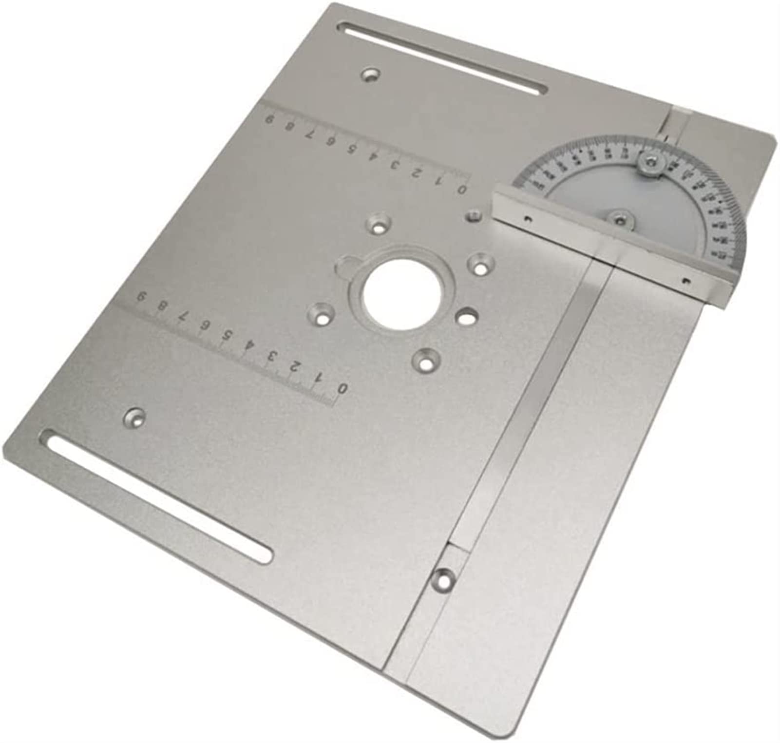 Placa de inserción para mesa de fresadora, calibre de inglete Medidor de inglete de placa de inserción de mesa de enrutador for sierra de mesa de carpintería máquina de grabado recortadora multifuncio