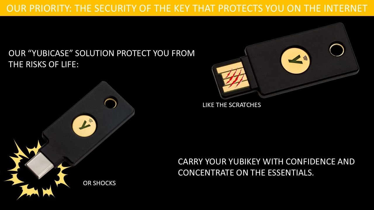 Yubicase - Pokrowiec ochronny do Yubikey 5 NFC / 5C NFC - Etui odporne na zarysowania, Yubikey nie wchodzi w zakres dostawy (czerwony, USB A)