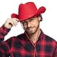 Boland - Cowboy Hut für Erwachsene, Kopfbedeckung für Faschingskostüme, Sheriff, Rodeo Reiter, Wilder Westen, Kostüm, Karneval, Mottoparty, Rot
