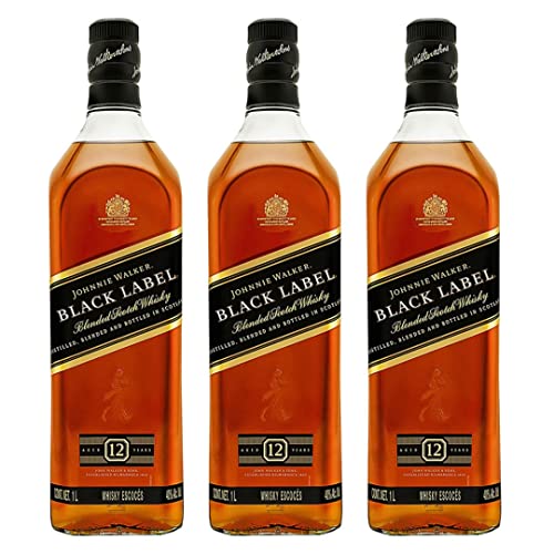 La Mejor Recopilación de Platinum Label de esta semana. 39 Johnnie Walker Whisky Etiqueta Negra 1 Litro (Paquete de 3)