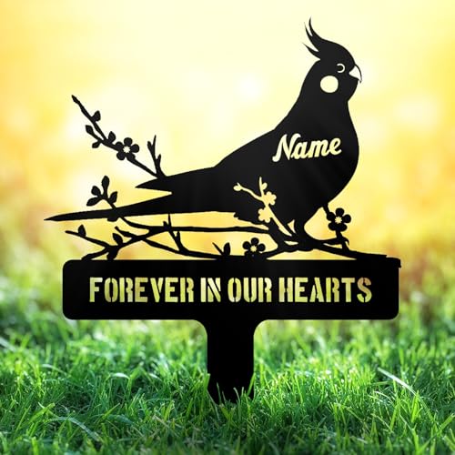 Personalized Cockatiel Memorial Stake – Custom Pet Parrot Bird Grave