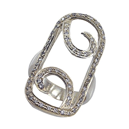 Bague CZ blanc pierre ronde en argent fait main, l'éclat intemporel du style cluster pour femme