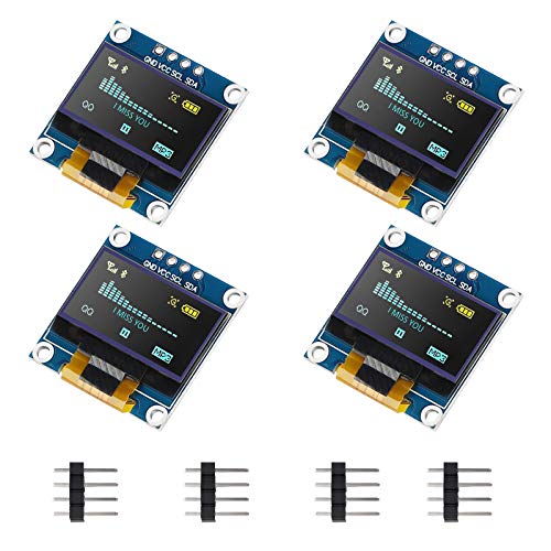 Makerfocus 4Pcs Oled Display Module I2C Iic 128X64 0.96 Inch Display Module Ssd1315 Yellow Blue Two-Color Display With Pins For Ar Duino Uno R3 Stm #TOP7