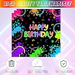 40Pcs Neon Party Decorations Colorful Birthday Plates and Napkins Serve 20 Neon Party Supplies for Birthday Baby Shower Decorations - Image 4