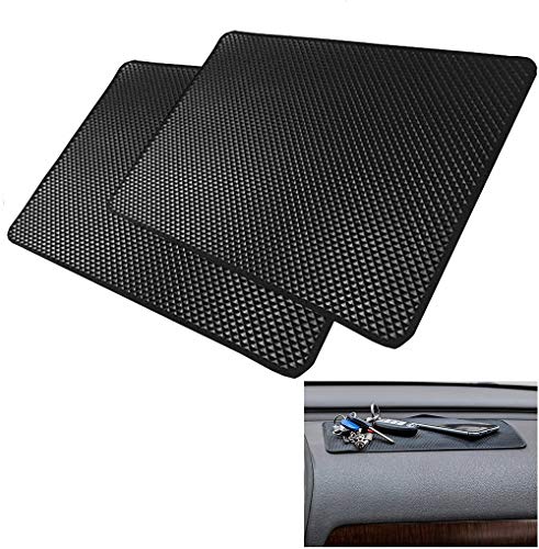 2 Tappetini Antiscivolo Per Cruscotto Auto - In Gel Di Silice, 27x15 Cm, Per Telefono E Oggetti