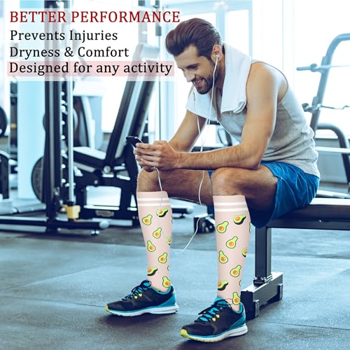 Image of CHARMKING Compression Socks for Women & Men Circulation (8 Pairs) 15-20 mmHg Best Calf Socks Support for Athletic Cycling